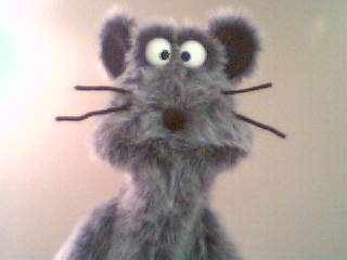 Cheddar the Rat Puppet in Silver Plush